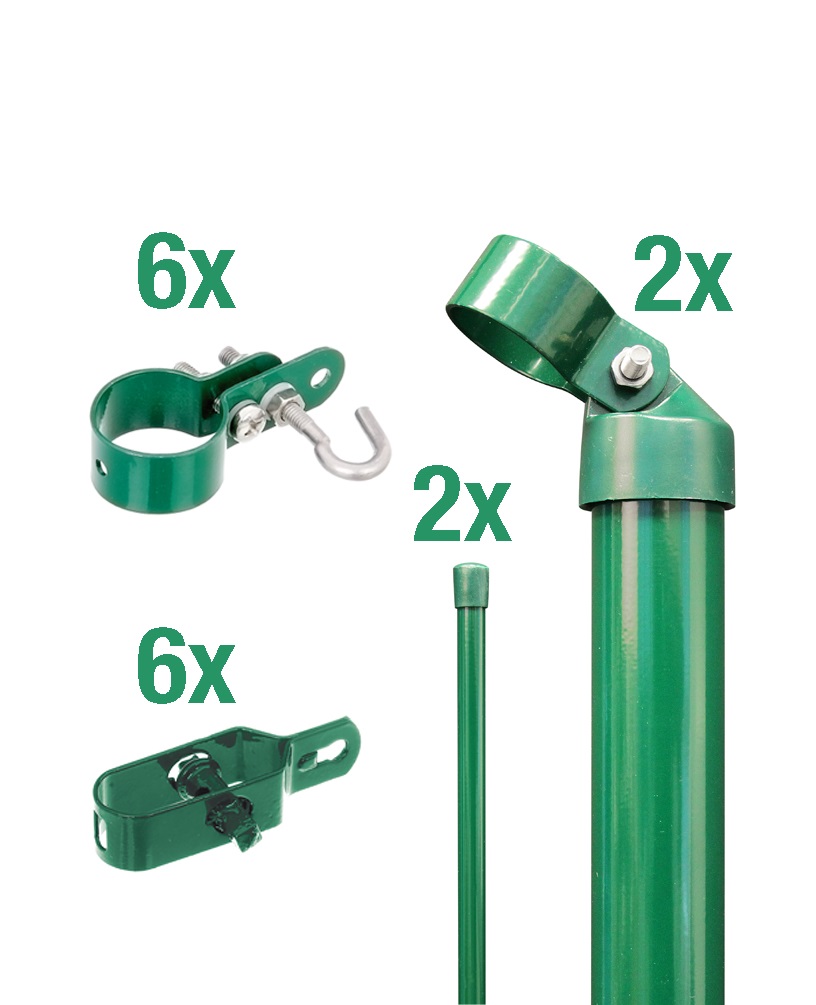 Alberts Zauneck-Set zum Einbetonieren in Grün RAL 6005, für Zaunhöhe 0,8 m, Maschendraht Zaun Produktabbildung