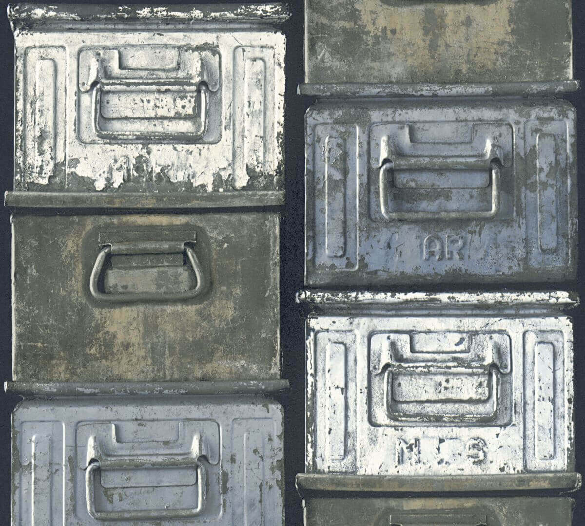 AS Creation Blau Vintage Kisten Vliestapete Authentic Walls 2 306751 Produktabbildung 1