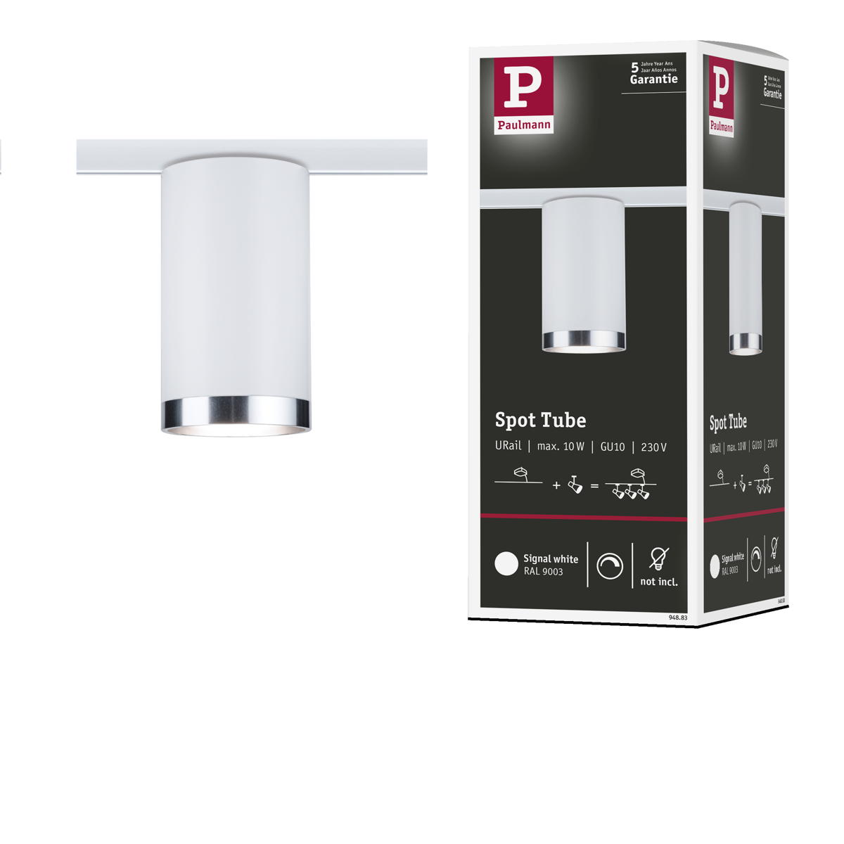 Paulmann URail Spot Tube in Signalweiß GU10 Produktabbildung 13