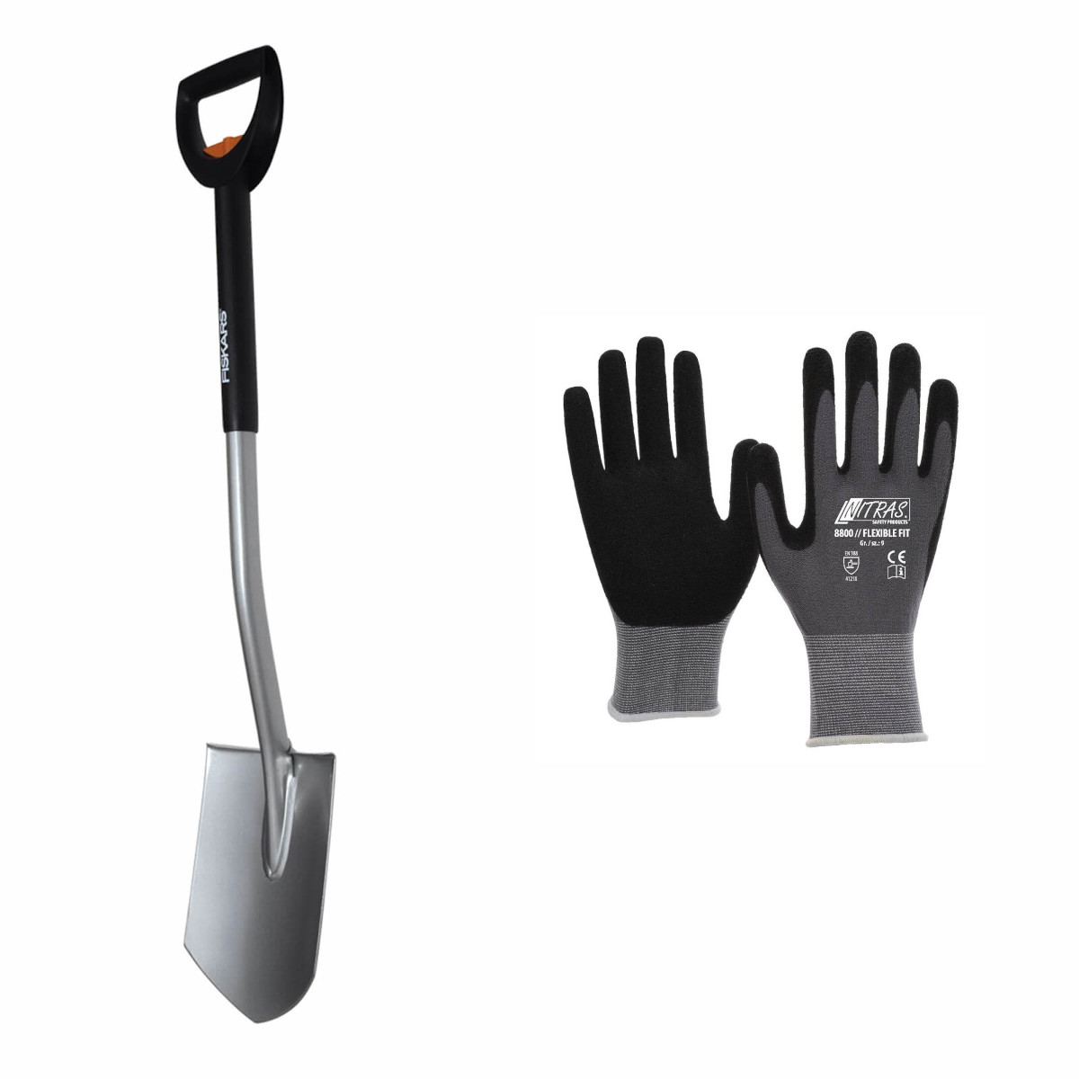 Fiskars-Set SmartFit Teleskop-Spaten, spitz | inklusive Handschuhe Produktabbildung 1