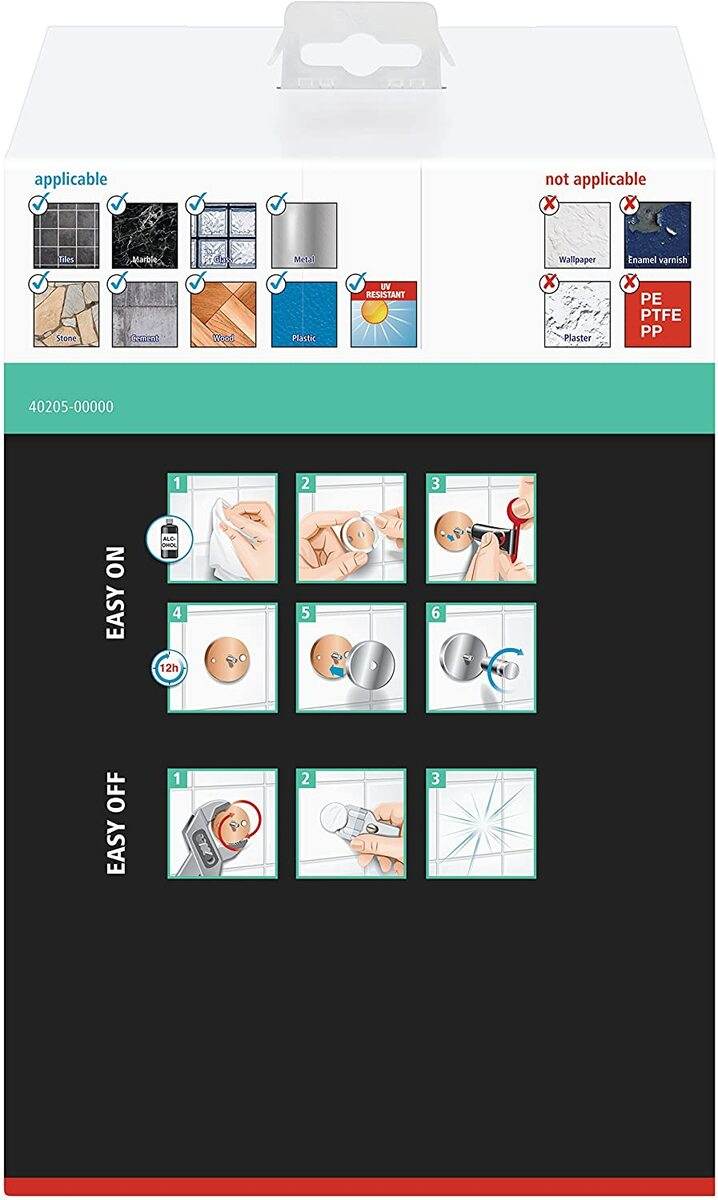 tesa Aluxx Eck-Duschablage, Zweistöckig, inkl Klebelösung, Ohne Bohren, Aluminium, Rostfrei Produktabbildung 3