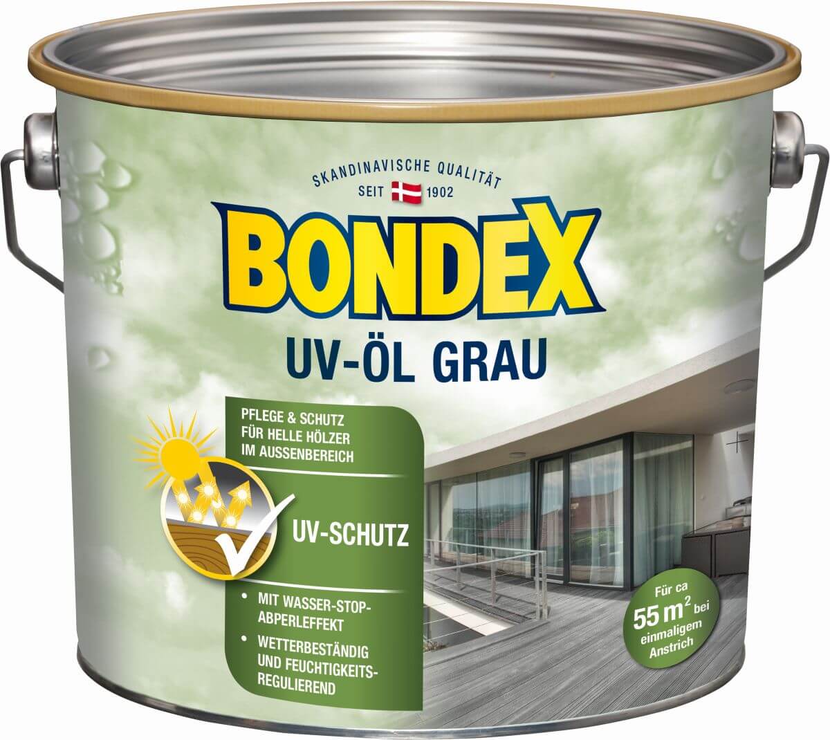 BONDEX UV-Öl grau, Wasser-stop Abperleffekt, Witterungsschutz, UV-Schutz, 0,75 l Produktabbildung 4