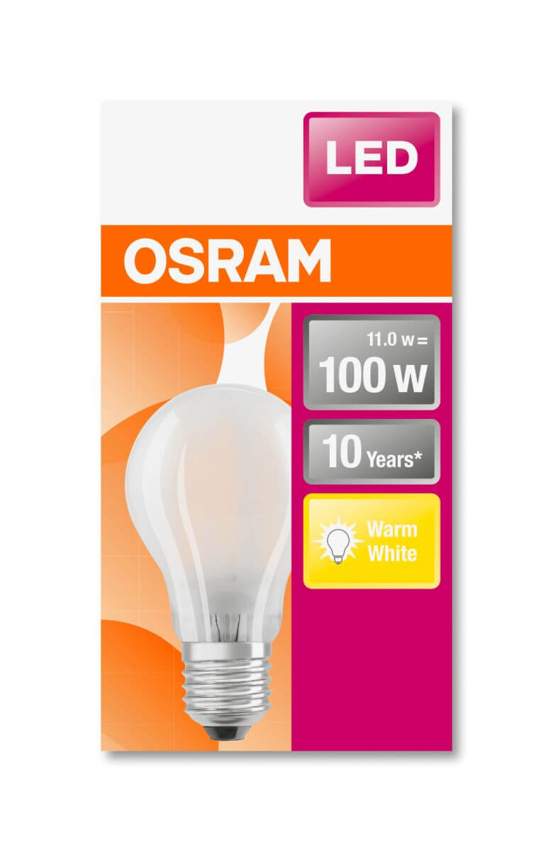 Osram LED Star Classic A 100, 11W = 100W, 1521 lm, E27, matt, Warmweiß (2700 K), Birne Produktabbildung 2