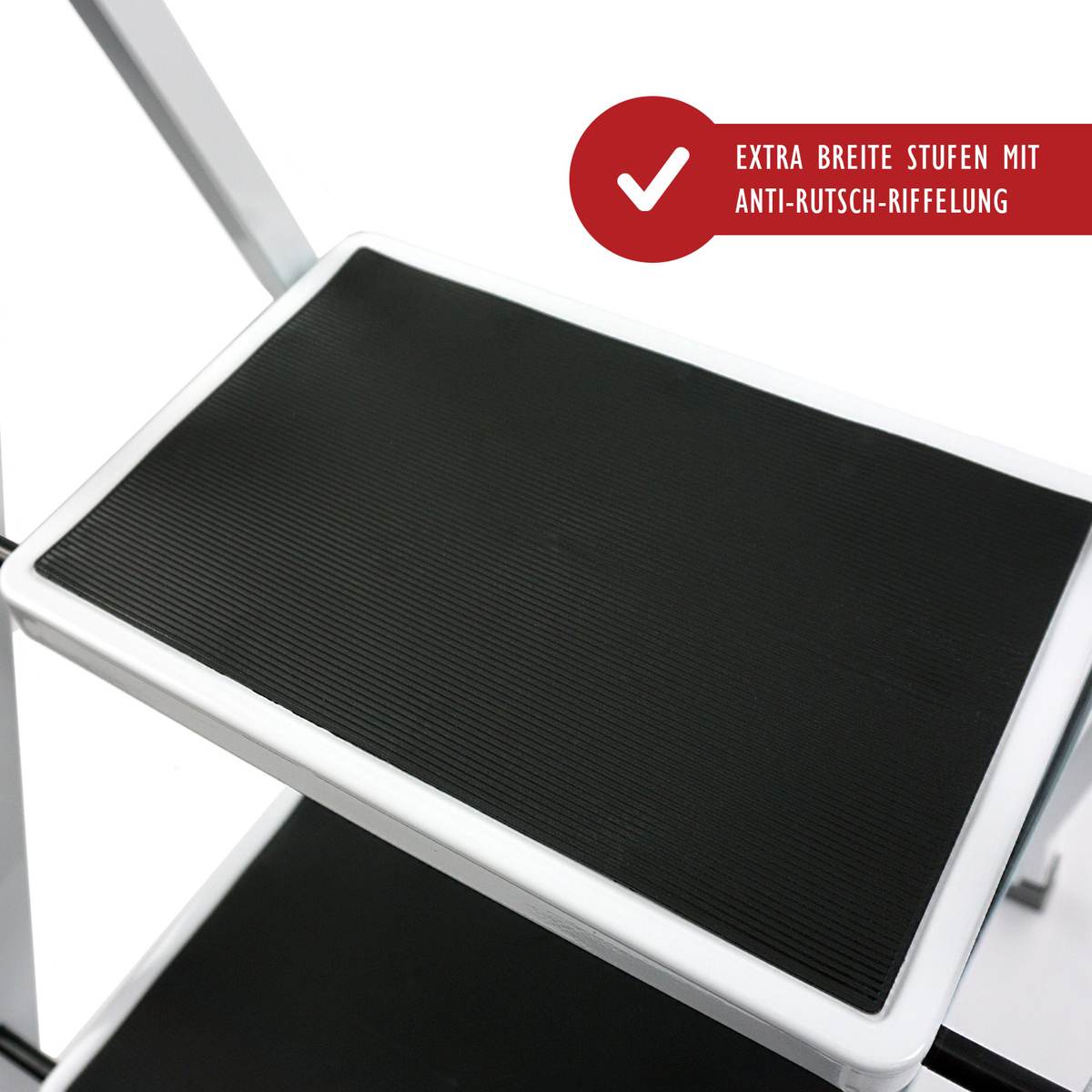 B-Ware siwitec Mini-Klapptritt mit 2 Stufen, Leiter, Anthrazit, bis zu 150 kg, TÜV zertifiziert Produktabbildung 4