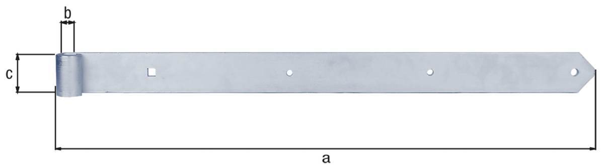 Alberts Ladenband gerade, abgerundet, verzinkt, 800 mm Länge, Ø 20 mm, Torband, Fensterladen Produktabbildung 2