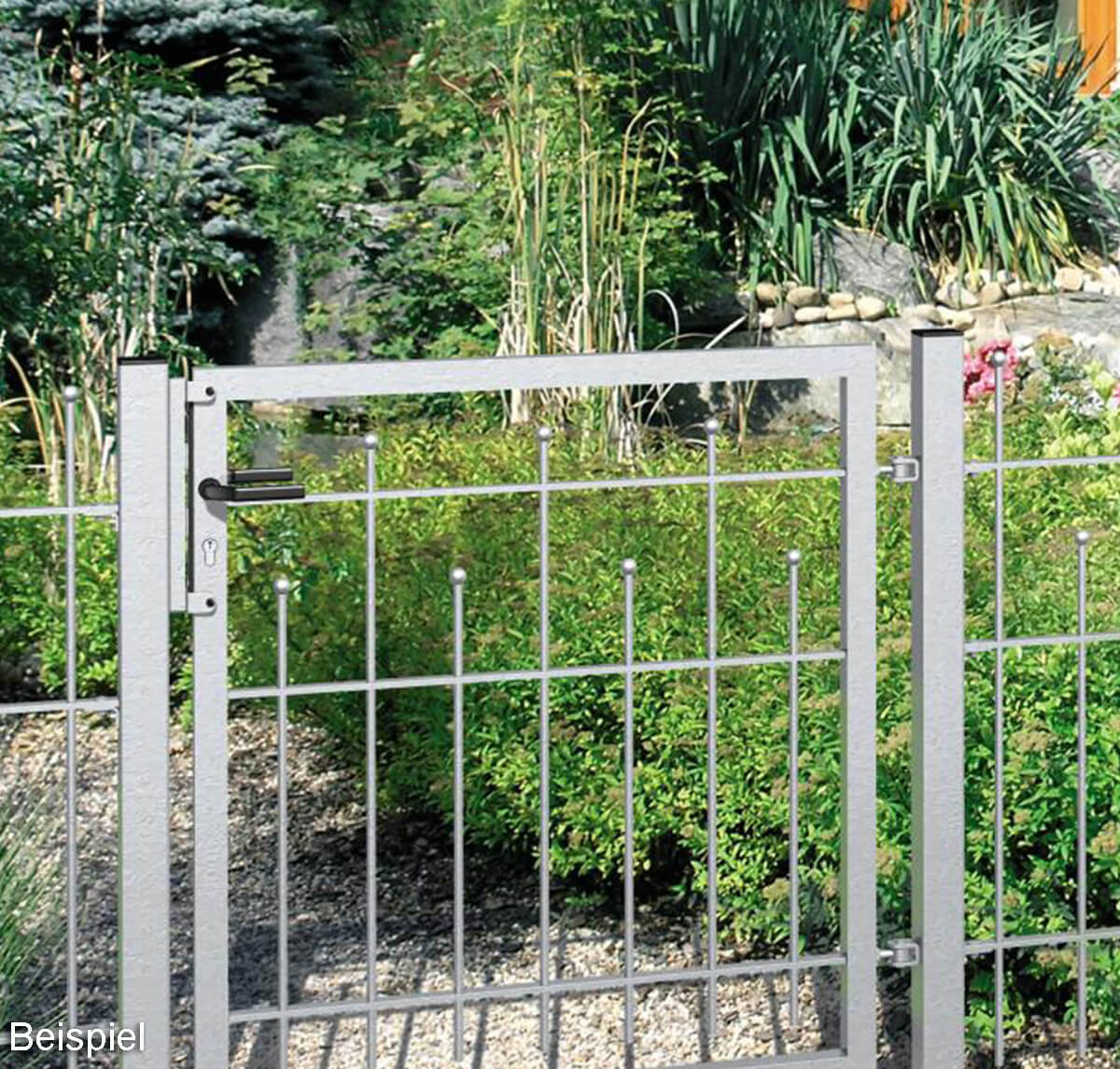 Alberts Einzeltor-Set Madrid, L: 100 cm x H: 100 cm, feuerverzinkt, Gartentor-Set mit 2 Pfosten Produktabbildung 5